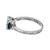 GIA .76 Carat Radiant Cut Diamond Sapphire Platinum Three-Stone Engagement Ring