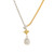 .85 Carat Yellow White Diamond Two-Tone Gold Drop Slide Necklace