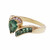 .90ct Pear Emerald Diamond Yellow Gold Engagement Ring