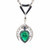 5.46ct Pear Emerald Diamond Pearl Onyx Pendant Necklace