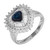 .90ct Sapphire Diamond Cluster Platinum Cocktail Ring