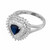 .90ct Sapphire Diamond Cluster Platinum Cocktail Ring