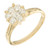 14k Yellow Gold .85ct Diamond Flower Cluster Engagement Ring, Size 7