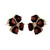 Garnet Clover Earrings Heart Shaped Stones 14k Yellow Gold