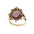 Purple Jadeite Jade Garnet 14k Gold Coctail Ring 