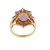 Purple Jadeite Jade Garnet 14k Gold Coctail Ring 
