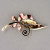 Estate 1935-1940 Retro Art Deco 14k Textured Pink & Green Gold Plant Leaves Pin