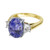 Peter Suchy GIA 7.75 Oval Sapphire Diamond Gold Three-Stone Engagement Ring