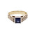 Estate Square Sapphire & Diamond Engagement Ring 14k Gold GIA Certified