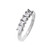 Peter Suchy Square Step Cut Band .73ct Platinum Ring 5 Diamond Common Prong