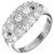 1.00 Carat Round Diamond Halo 14k White Gold Three Stone Cluster Ring