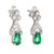 1.80 Carat Emerald Diamond Platinum Dangle Earrings
