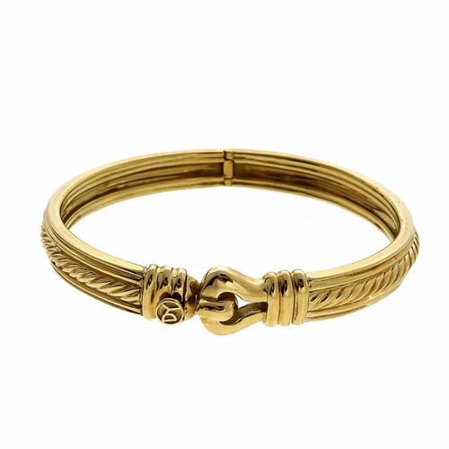 David Yurman Cable Classic Hinged Cuff Bracelet, 18K Yellow Gold Sterling  Silver at 1stDibs