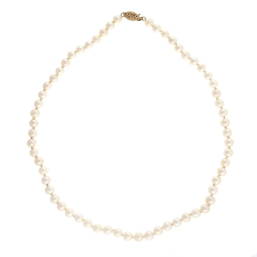 Vintage 1960 5.5 – 6mm Cultured Pearl 16 Inch 14k Necklace ...