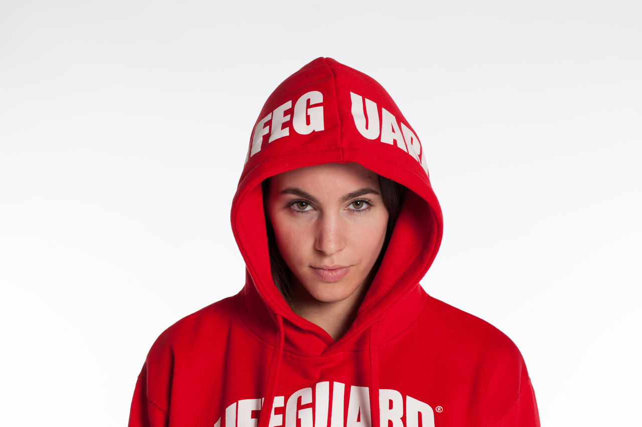 Lifeguard Pullover Hooded Sweatshirt Red Iconic East Coast Hoodie