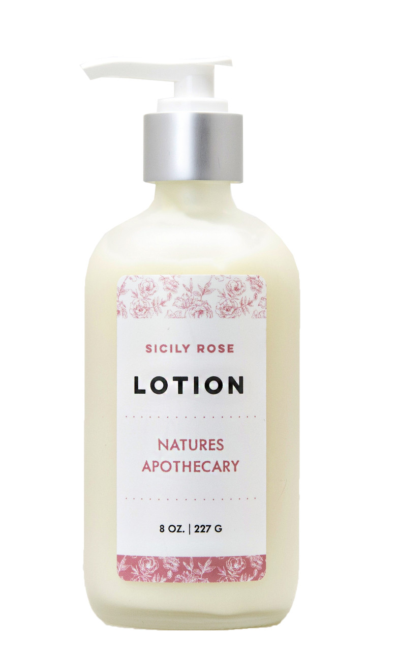 Sicily Rose Lotion For Dry Skin | Silky, Nourished, & Hydrated Skin | Organic Safflower Hand, Face & Body Lotion| Sensitive Skin Formula | Handmade in USA | Simple Ingredients, Naturally Better Results