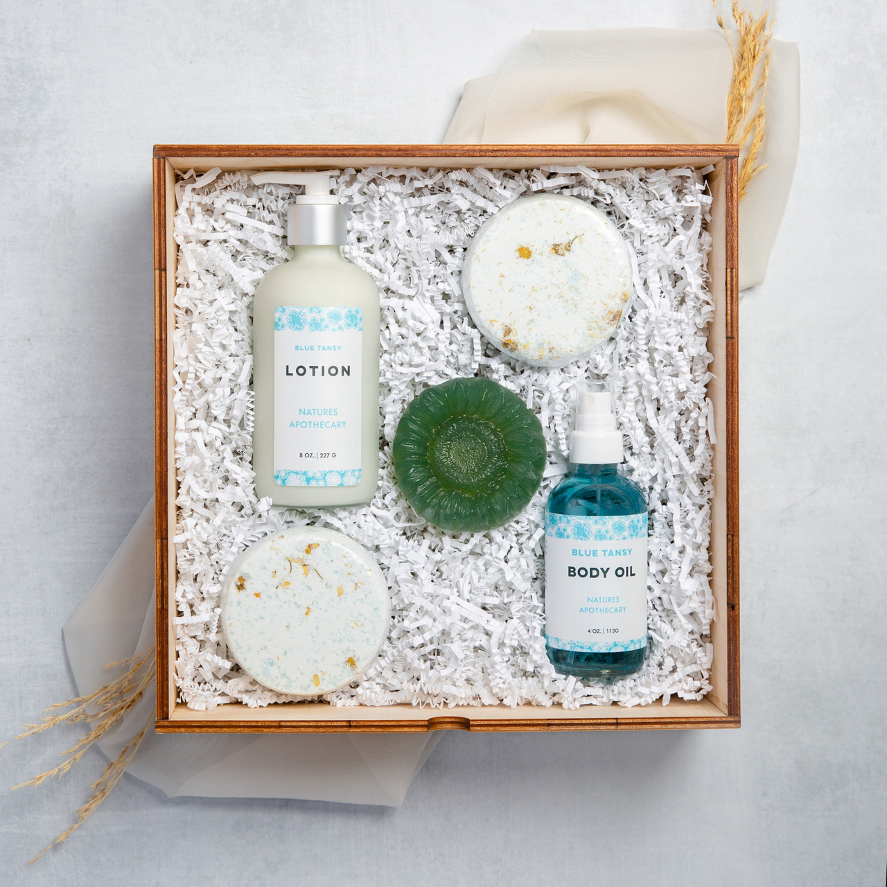 Blue Tansy -  The Gift of Luxury - Perfect House Warming Gift - Curated Gifts By DAYSPA Body Basicsdy Basics Gift Box Made in USA