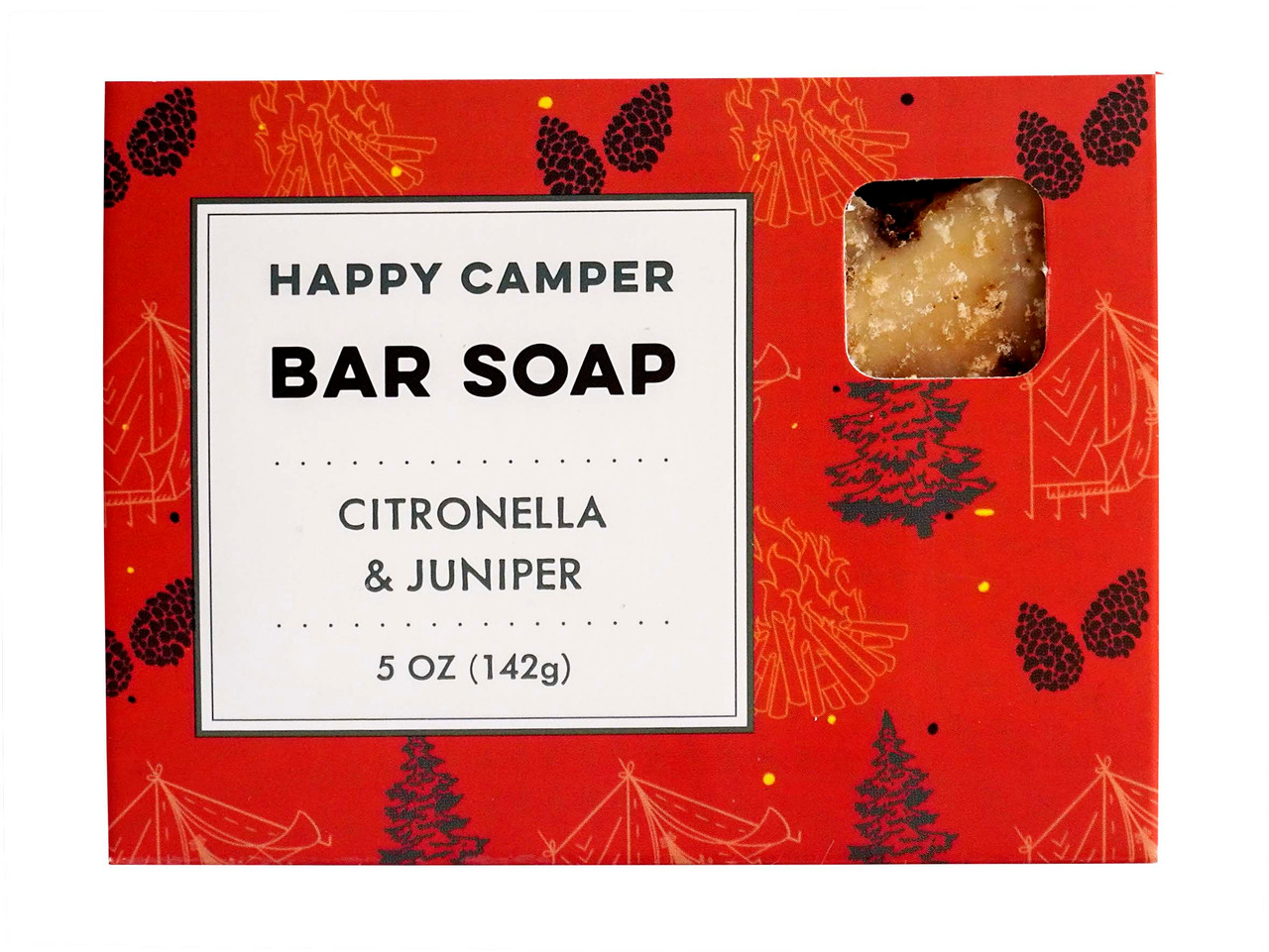 DAYSPA Body Basics Happy Camper Handmade Soap - Naturally Insect Repelling | Eco Friendly, 100% Vegan, Cold Processed Castile Soap, Handmade in USA in Small Batches