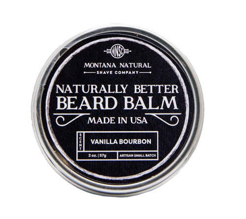Small Batch Vanilla Bourbon Beard Balm Naturally Better - Montana Natural Shave Company