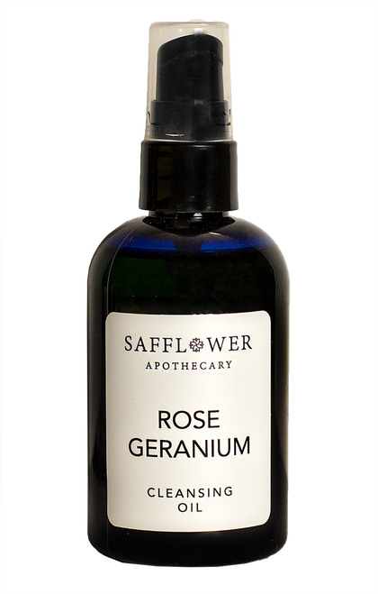 Rose Geranium Cleansing  & Facial Massage Oil Safflower Apothecary