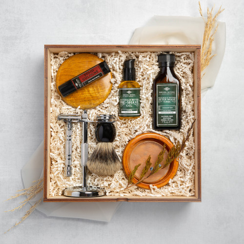 Gift Box - Luxury Chrome Razor Gift Set Montana Natural Shave Company