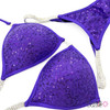 Purple Sequin Undecorated Competition Bikini