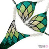 Green crystal competition bikini