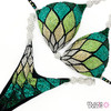 Green crystal competition bikini