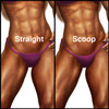 Muscle Dazzle bikini front styles