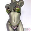Black Green Pink Figure Competition Suit