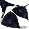Black Sequin Undecorated Competition Bikini