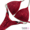 Red Sequin Undecorated Competition Bikini