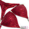 Red Sequin Undecorated Competition Bikini