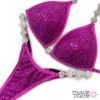 Fuchsia Sequin Undecorated Competition Bikini