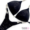Black Sequin Undecorated Wellness Competition Suit