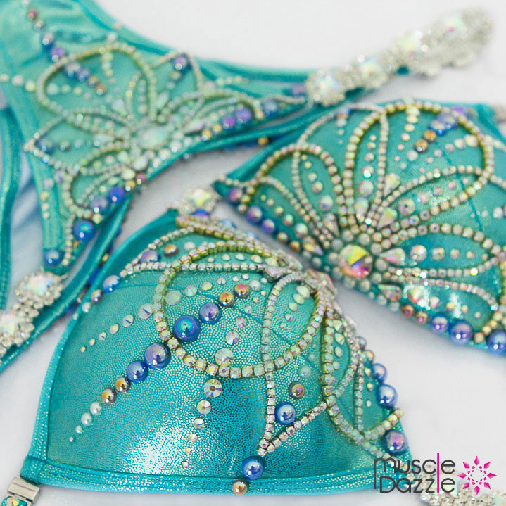 Turquoise Competition Bikini Affordable