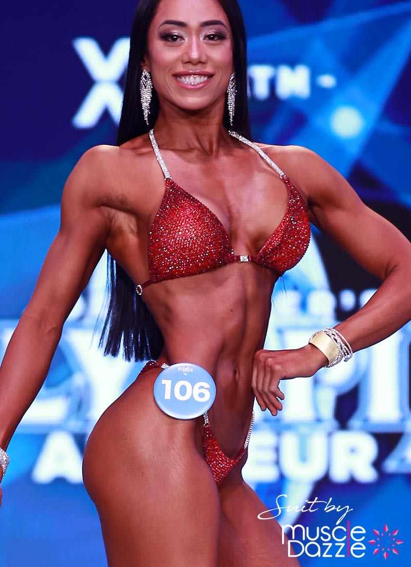 Gorgeous Dark Red Competition Bikini | Muscle Dazzle
