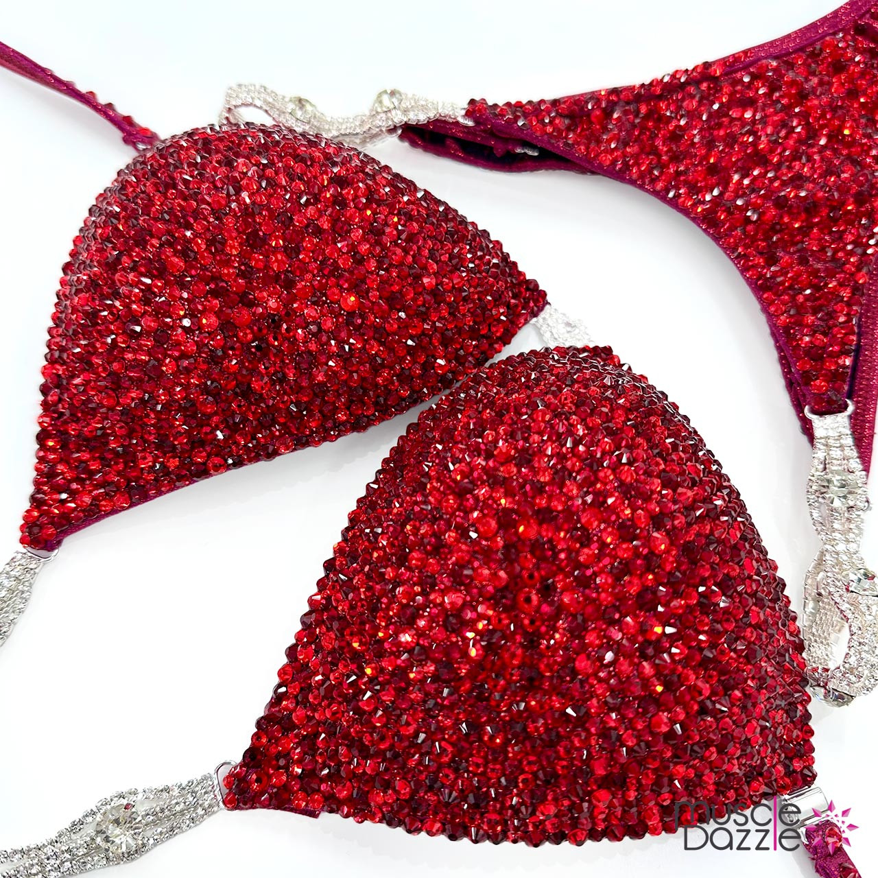 赤 コンテストビキニ Ruby Red Competition Bikini | Muscle Dazzle