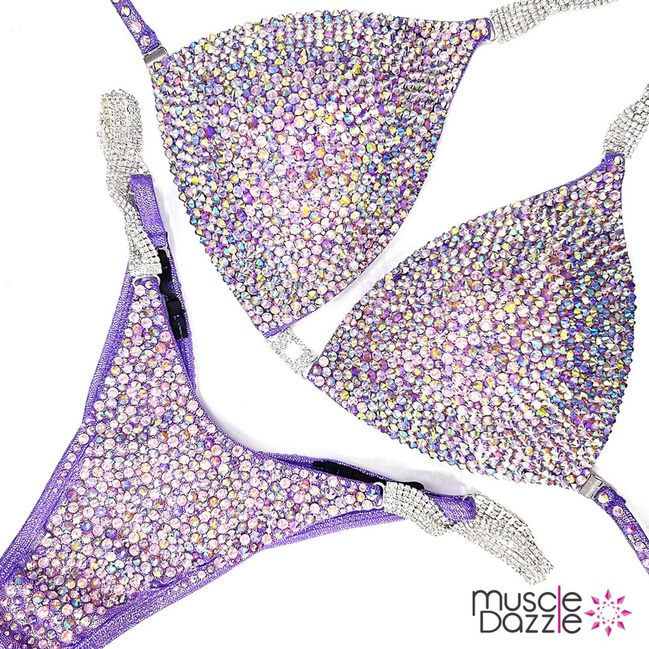 ★ DIAGONAL★ COLOR BLOCK GLITTER BIKINI lavender DA232SW02 Bikini Shopping | Windsor