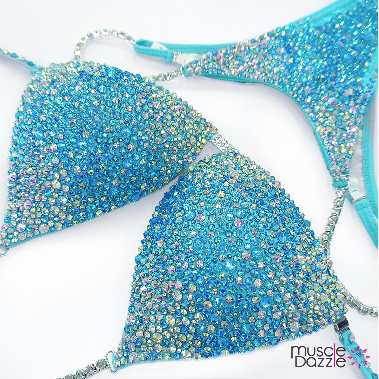 A Stunning Ice Blue Competition Bikini