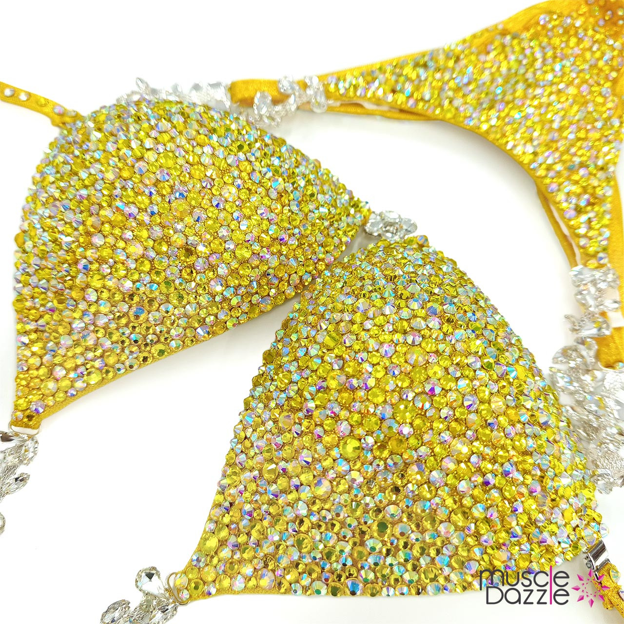 Super Bright Yellow Bikini Competition Suit