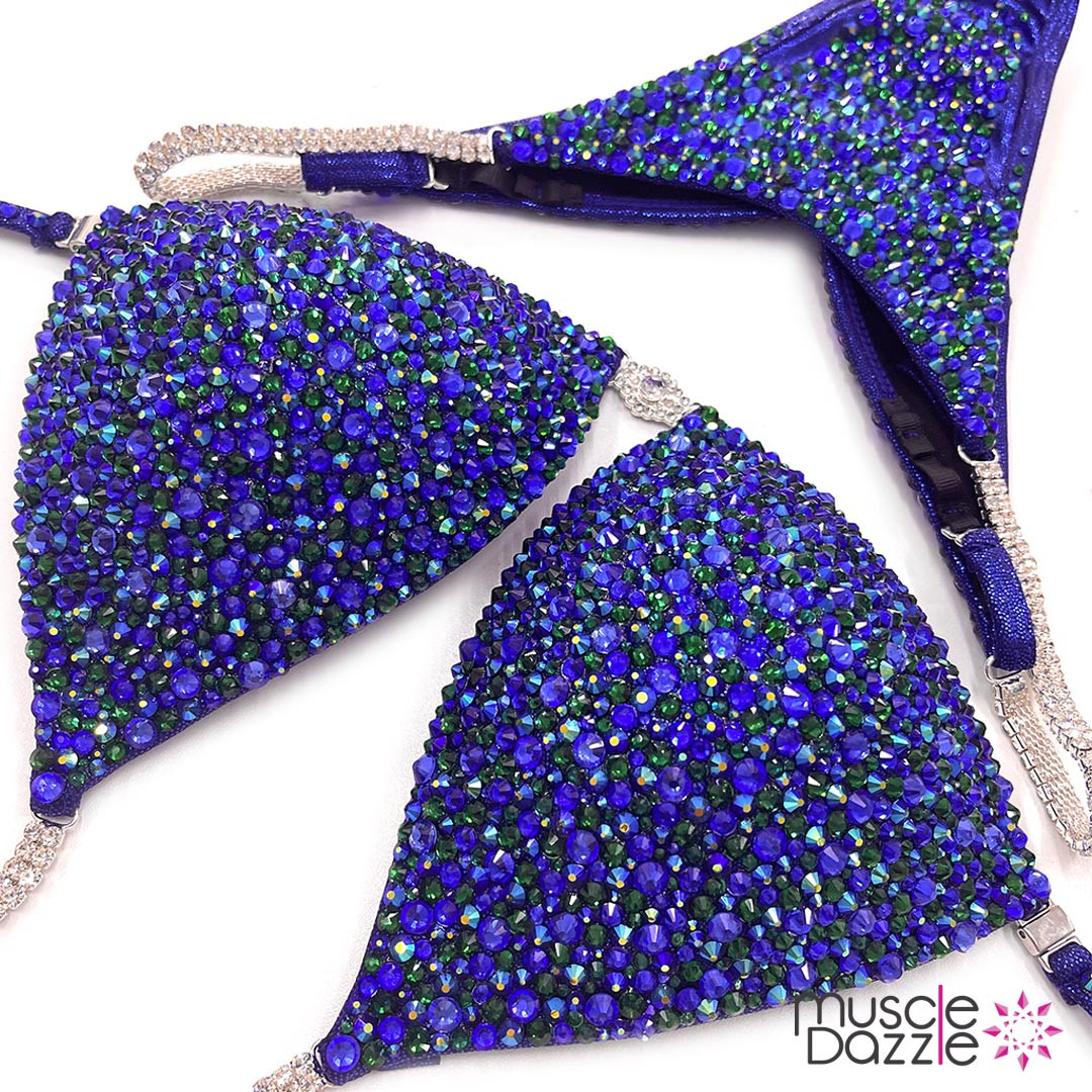 Sapphire Blue Crystal Competition Bikini