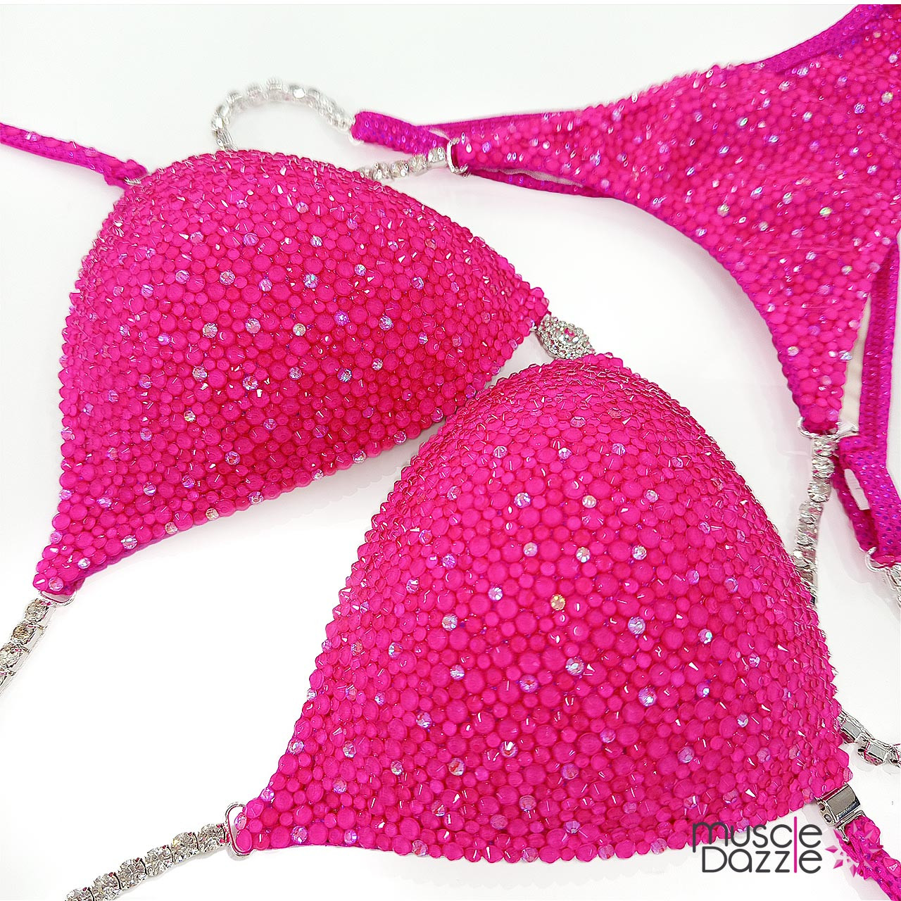 Dazzling Neon Hot Pink Competition Bikini
