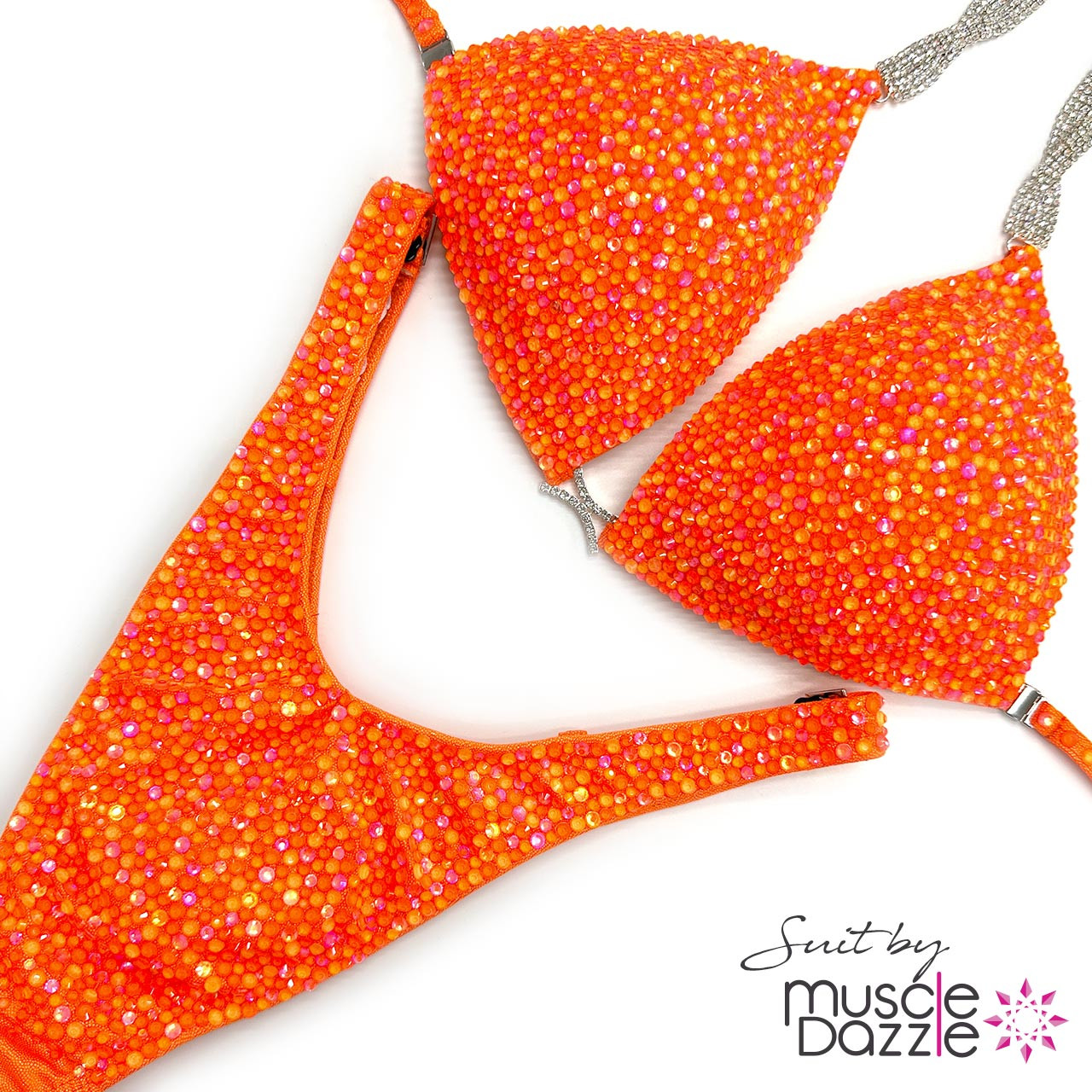Super Bright Neon Orange Figure Suit by Muscle Dazzle