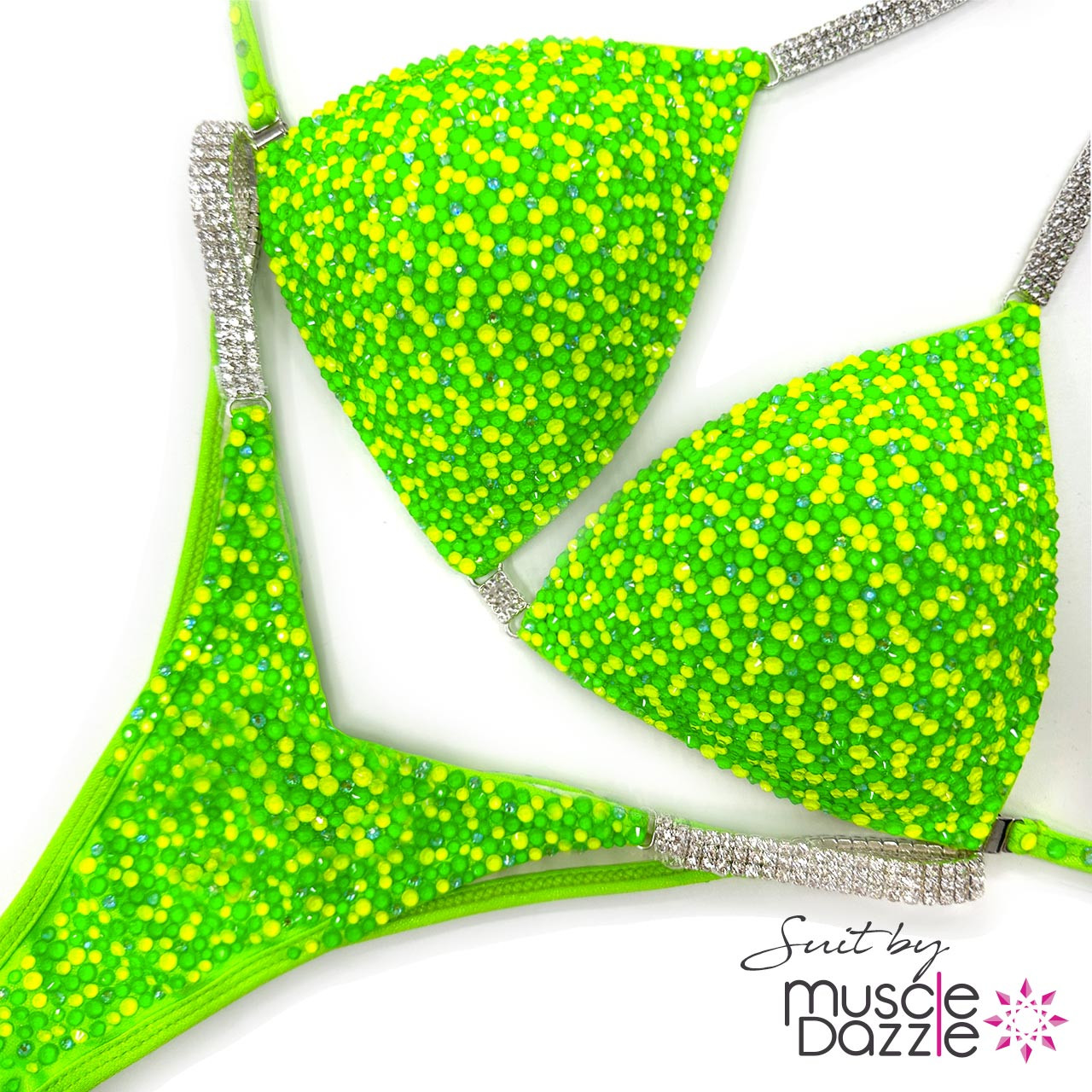 Bold Neon Green Wellness Competition Suit | muscledazzle.com