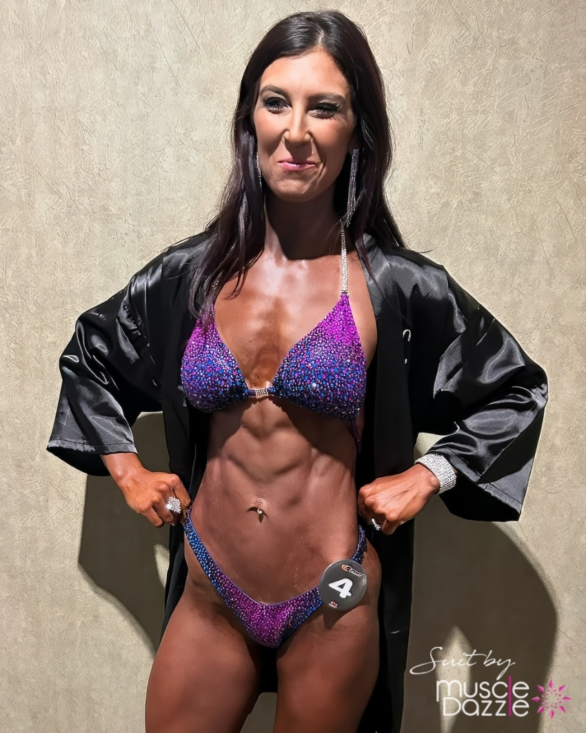 Stunning Purple & Blue Competition Suit for Figure Competitors