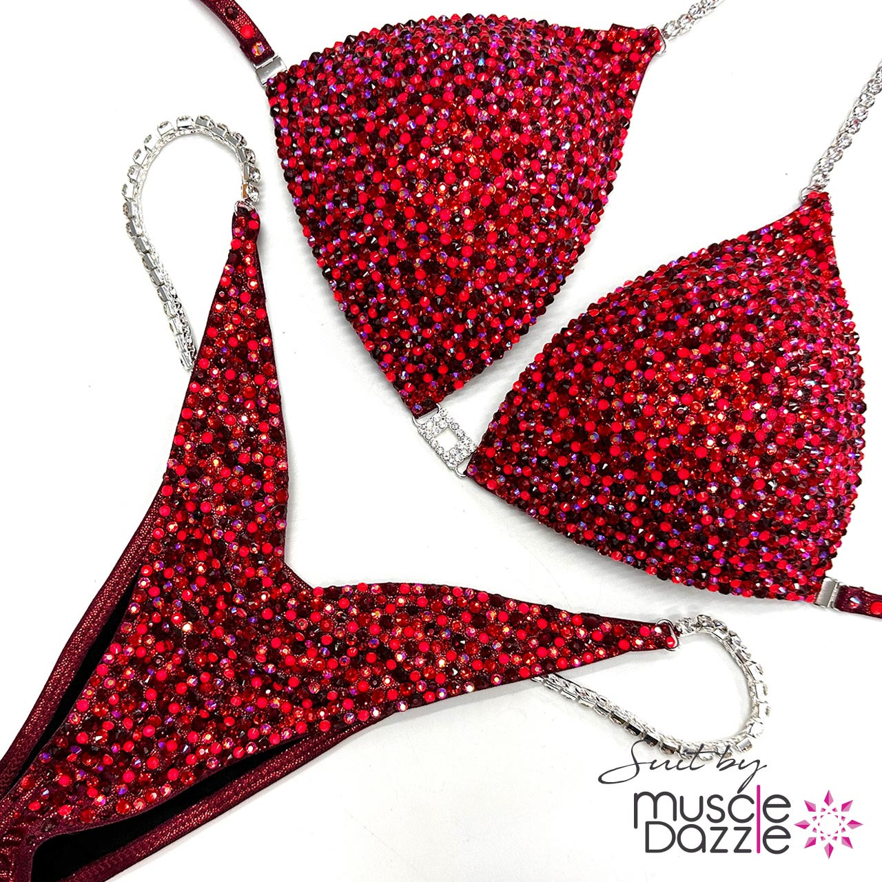 サーフィン・ボディボード Razzle Dazzle Design TwinShort 5.11 Muscle Dazzle's Stunning Red Wellness Competition Suit