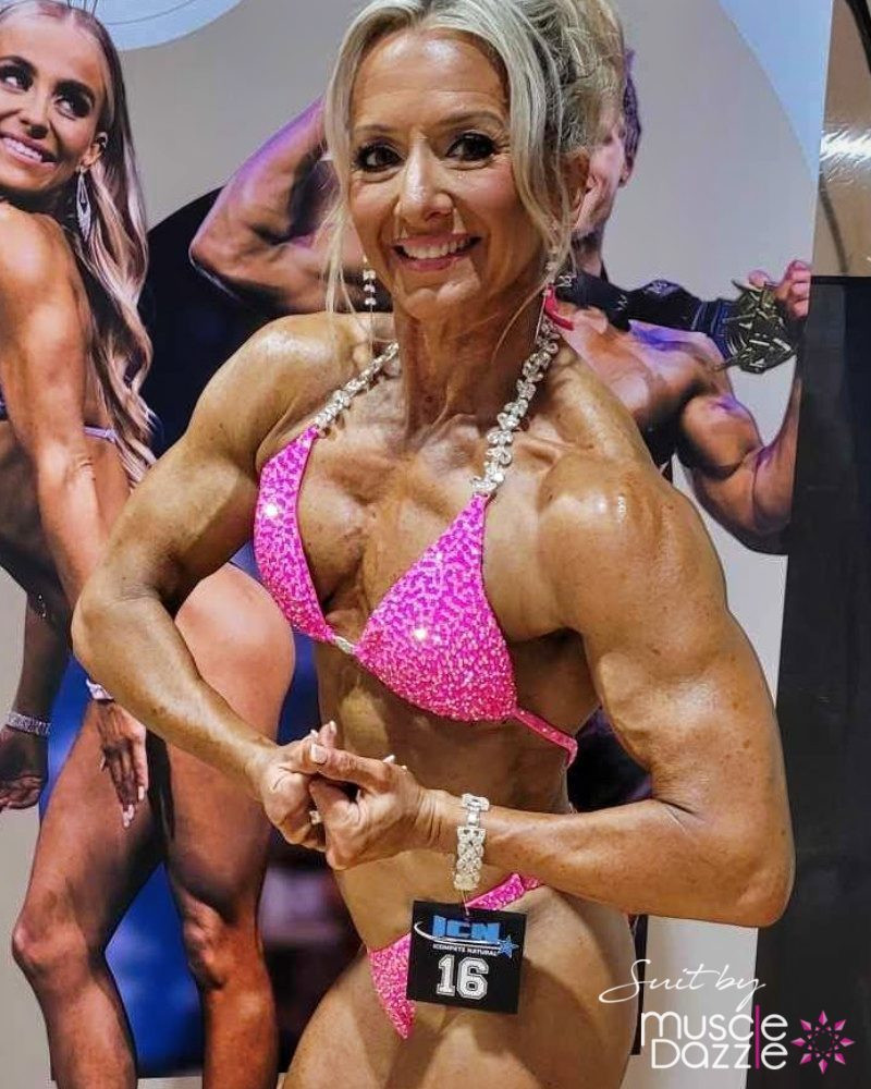 Shine Bright: Hot Pink Figure Competition Suit | Muscle Dazzle