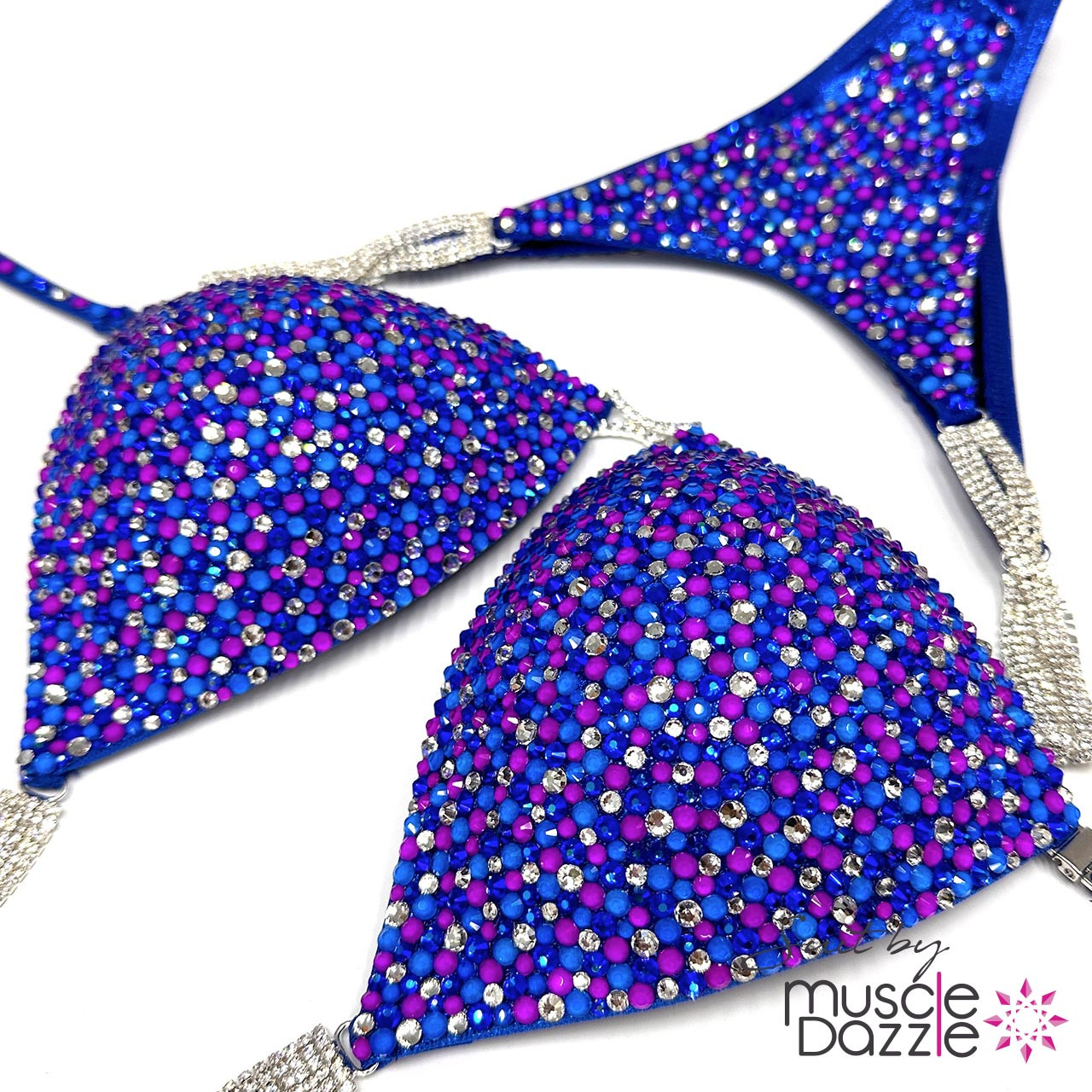 Vibrant Blue And Purple Competition Bikini for Champions | Muscle