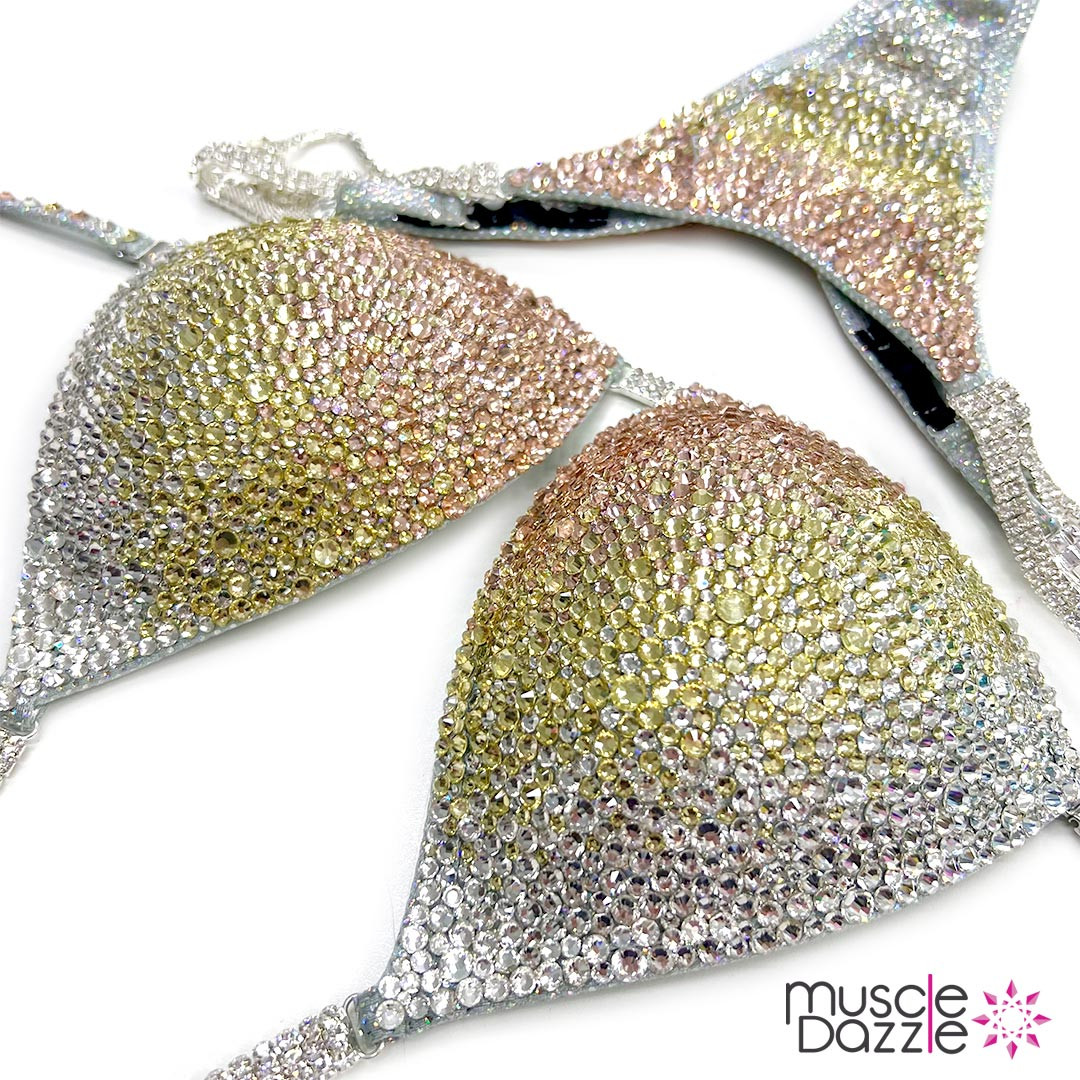 Gold and Silver Crystal Competition Bikini